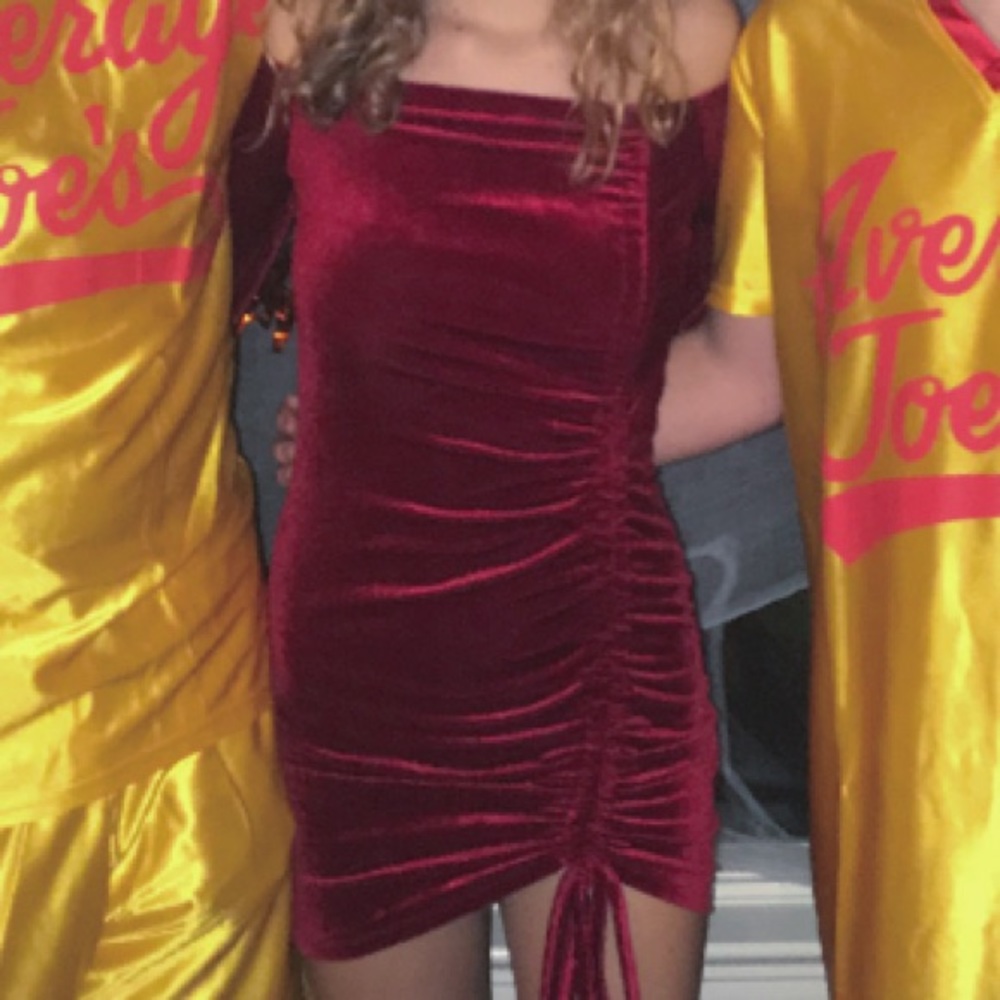 Velvet off the shoulder dress